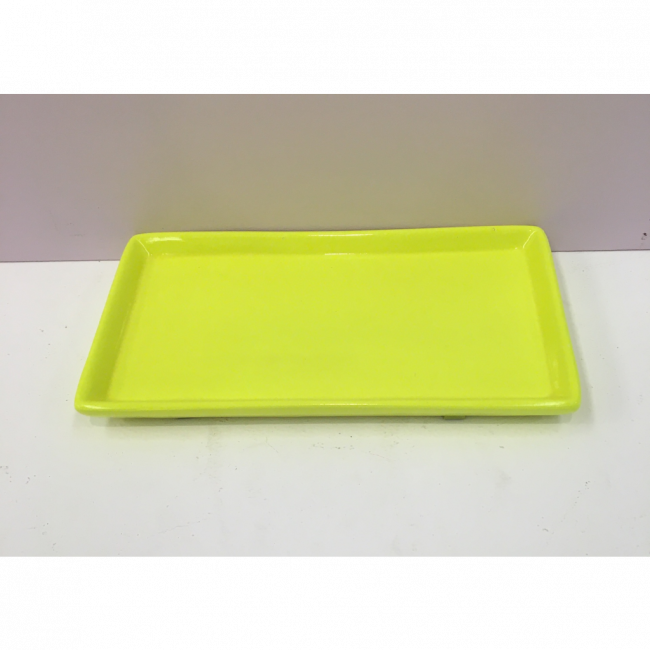 BANDEJA RETANGULAR AMARELO NEON 20X11