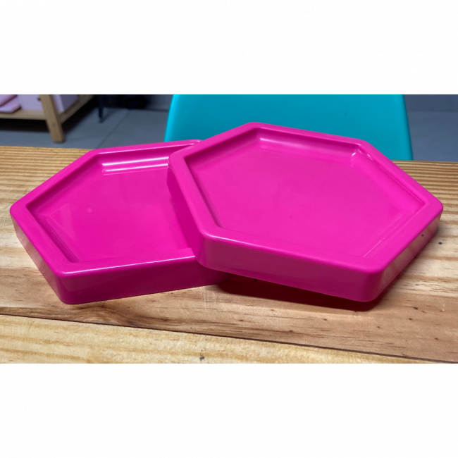 MINI BANDEJA SEXTAVADA PINK 15X15 PLASTICO