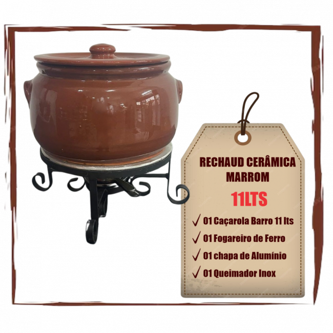 Rechaud Cerâmica Marrom - 11 Lts