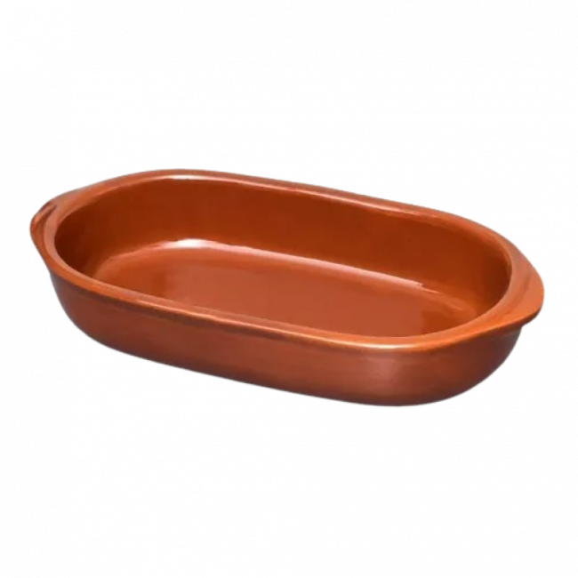 Travessa Cerâmica Marrom Oval - 3,1 Lts