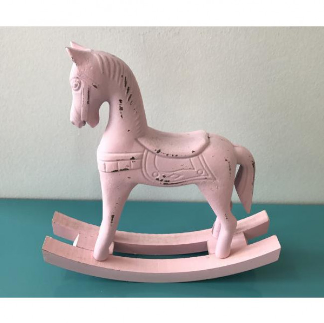 CAVALO DE BALANÇO MADEIRA ROSA