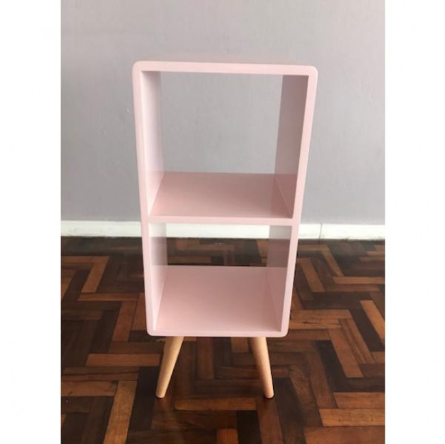 MESA DE APOIO RETRÔ DUPLA VERTICAL ROSA BEBÊ