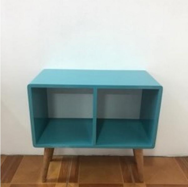 MESA DE APOIO RETRÔ DUPLA HORIZONTAL TURQUESA