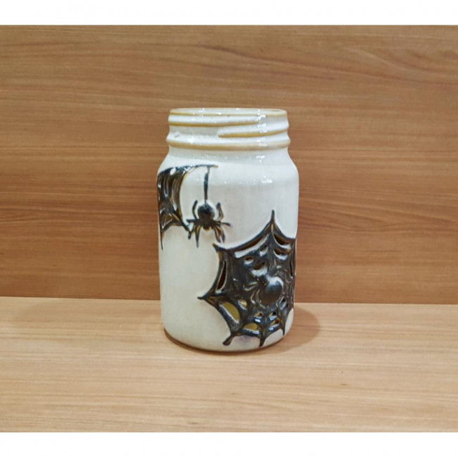 Vaso Teias de Aranha Halloween