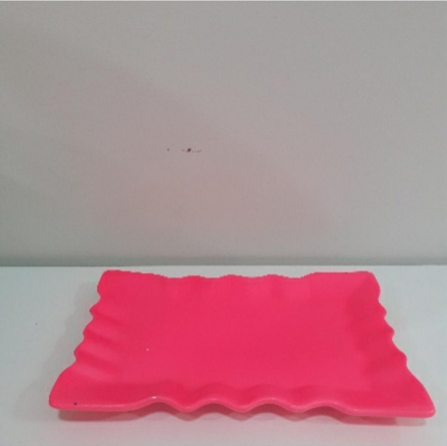 BANDEJA RETANGULAR BABADO ROSA NEON