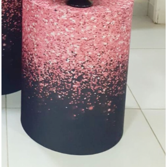 CAPA CILINDRO G GLITTER ROSA COM PRETO