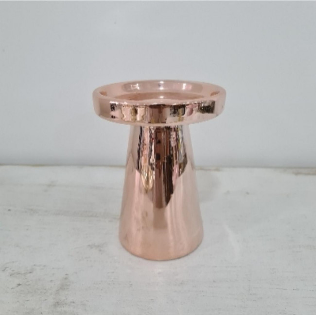 CASTIÇAL LISO ROSE GOLD BAIXO