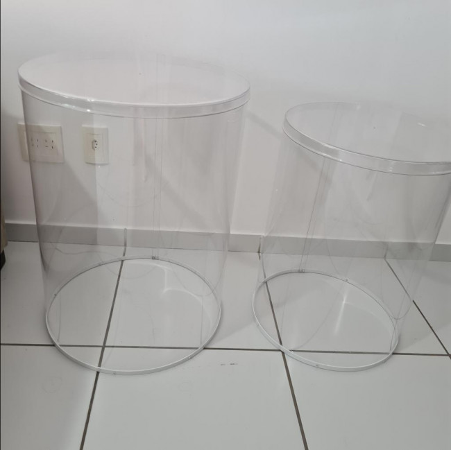 CONJUNTO DOIS CILINDRO TRANSPARENTES GRANDE E MÉDIO