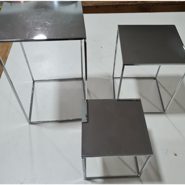 SUPORTE CUBO METAL PRATA PEQUENO