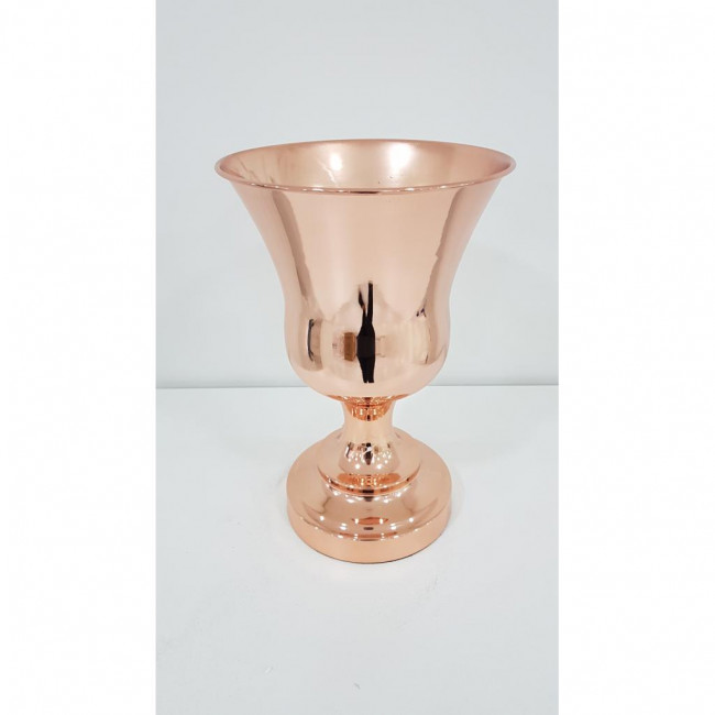 VASO TAÇA METAL BAIXO ROSE GOLD