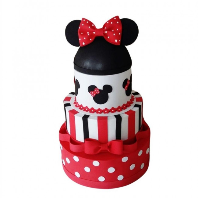 BOLO MINNIE 1 LAÇO VERMELHO (B4)