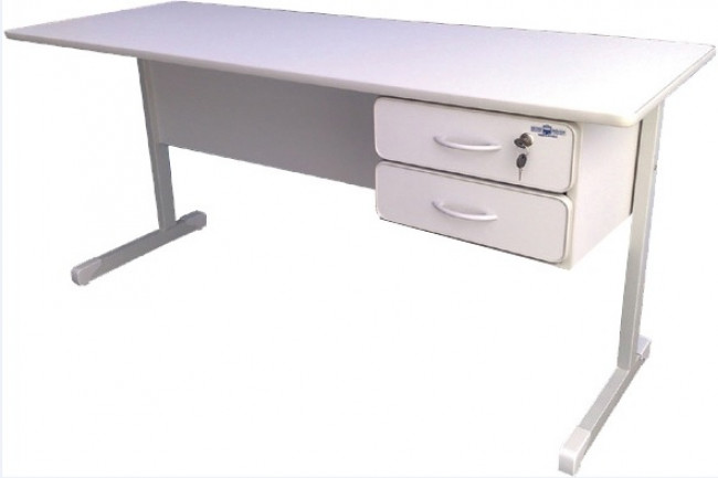 Mesa z Birô 1.20m x 60cm x 80cm alt, branco