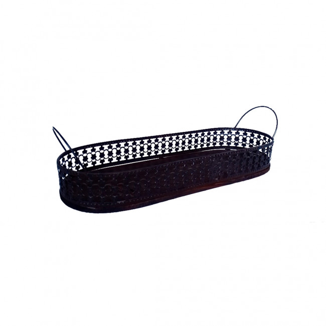 Bandeja Ferro Oval 2 Rústica 12x36cm