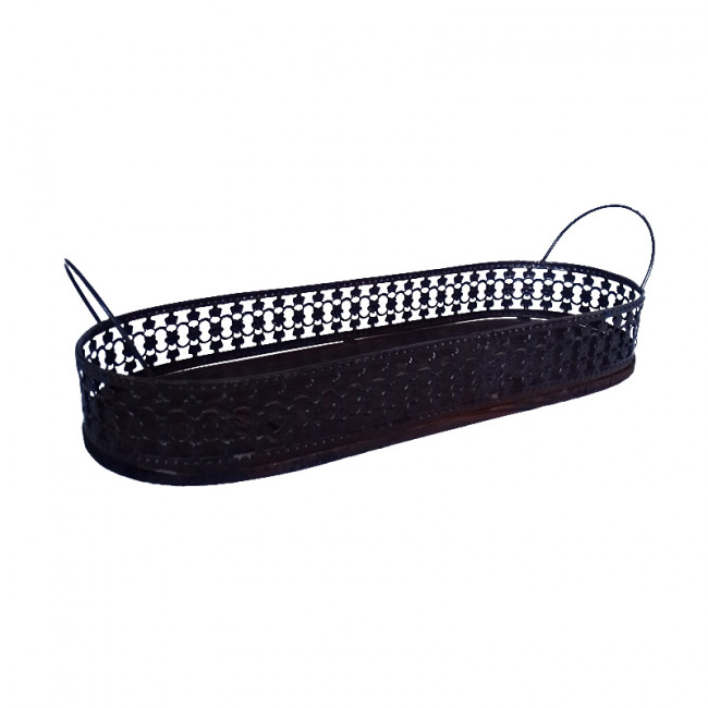 Bandeja Ferro Oval 3 Rústica 16x42cm