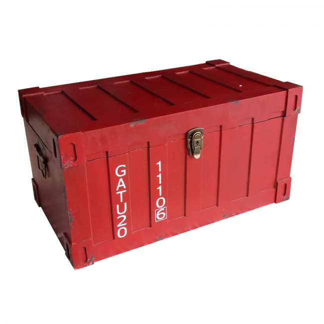 Baú container Mad Decorativo Vermelho 65x34x34cm