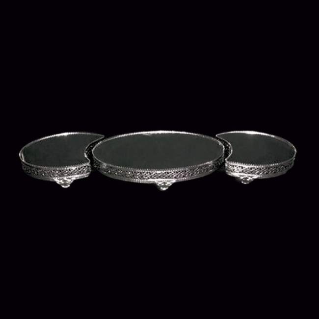 Bandeja Metal VLX Esp Oval Prata 3 Pç 85x33x7cm