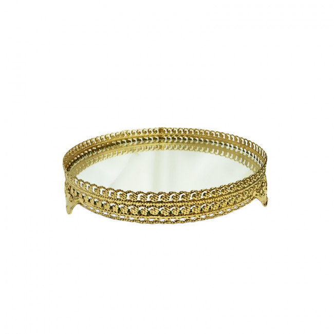 Bandeja Metal VLX Esp Red Ouro 26x6cm