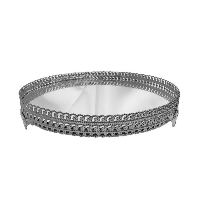 Bandeja Metal VLX Esp Red Prata 31x6cm