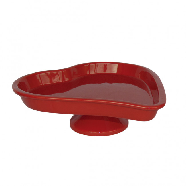 Bandeja Cerâm Coração Vermelho 29x10cm