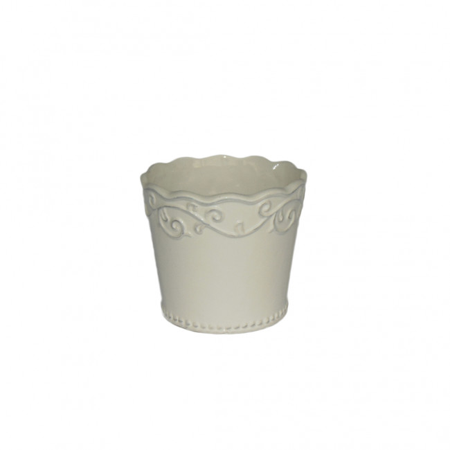 Cachepot Cerâm Red Branco 15x13cm