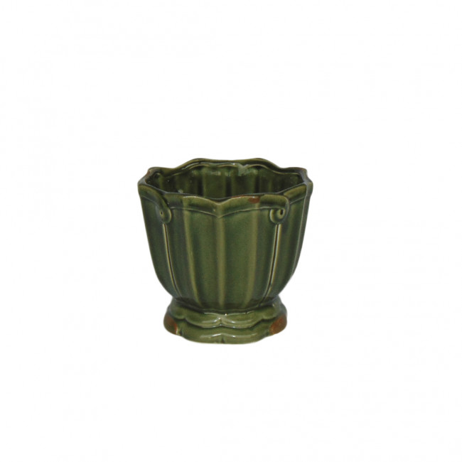 Cachepot Cerâm Verde Musgo 13x13cm