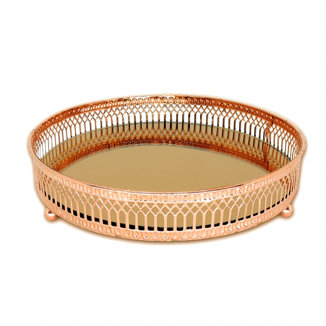 Bandeja Metal VLX Esp Red Rose Gold 25x4cm