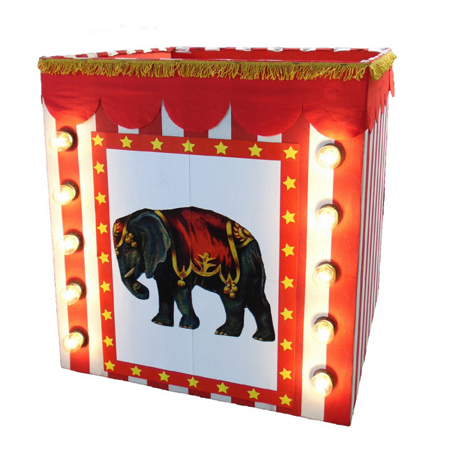 Caixa Presente Circo G Iluminada 10 lâmpadas 71x71x78cm