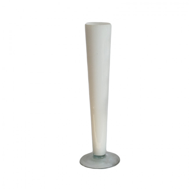 Solitário Vidro Cone Branco 50cm