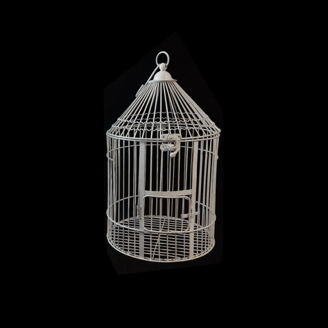 Gaiola Ferro Cônica Branca 19x34cm