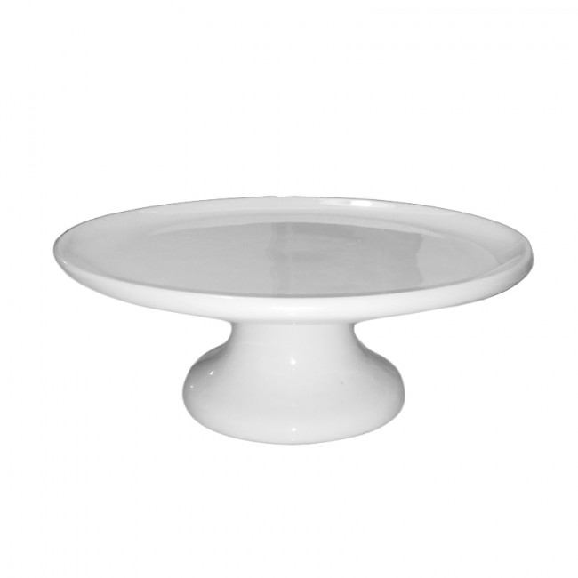 Bandeja Cerâm Branca Red C/ Pé 29x11cm