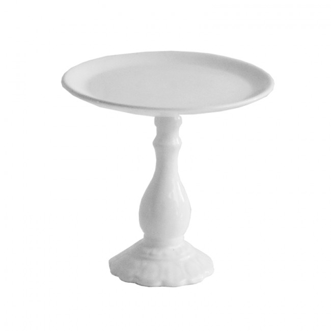 Bandeja Cerâm Branca Red C/ Pé 24x23cm