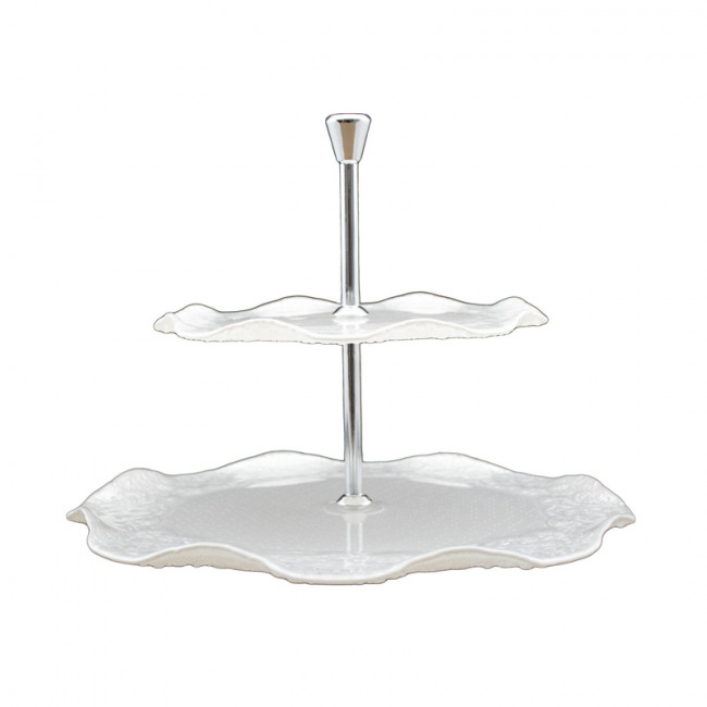 Baleiro Vidro Bco Pérola 2 Estágios 32x23cm