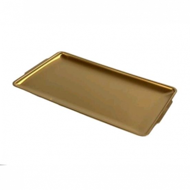 Bandeja Inox Retangular cor Dourada 40x20cm