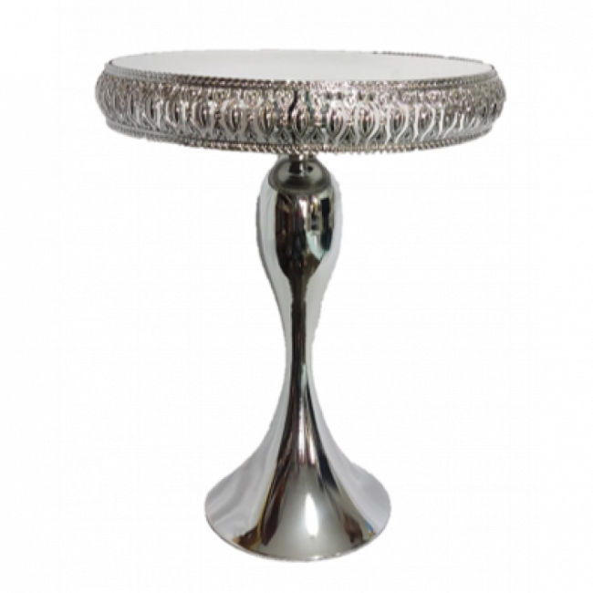Bandeja alta red esp metal prata 30x40 cm