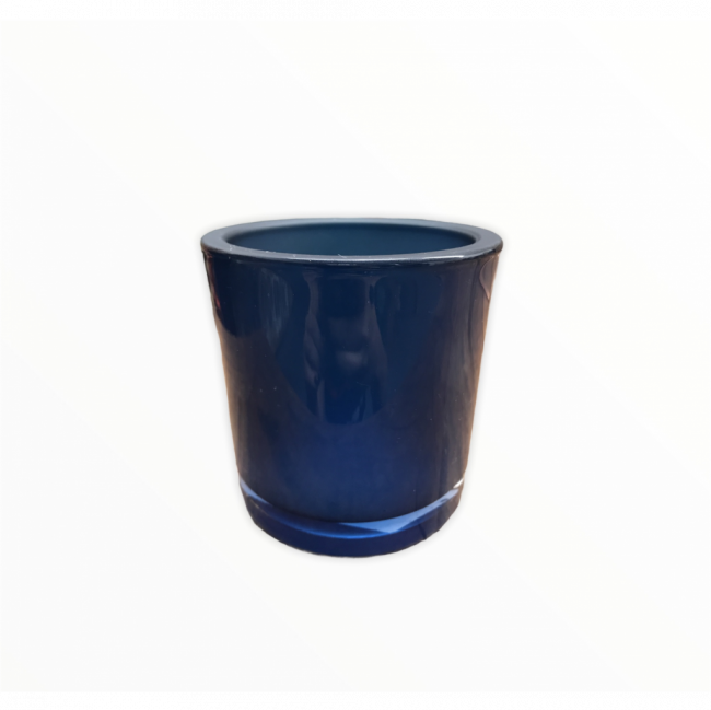 VASO REDONDO EM VIDRO AZUL MARINHO ROYAL M