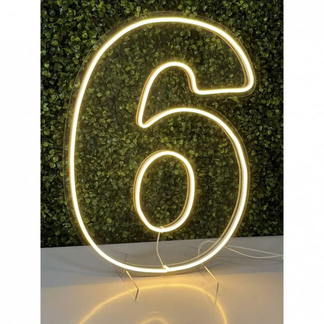 LUMINOSO LED NEON NÚMERO 6 SEIS