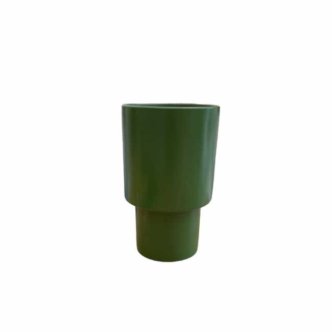 VASO EM CIMENTO MODERNO VERDE