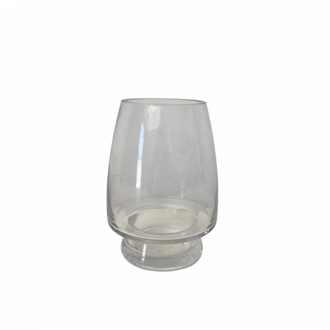 VASO EM VIDRO TRANSPARENTE COM BASE M