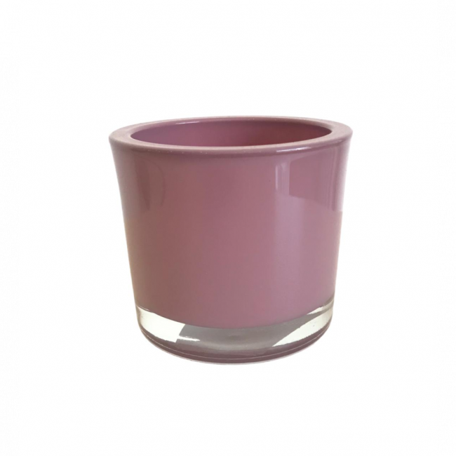 VASO EM VIDRO ROSA ANTIGO P $