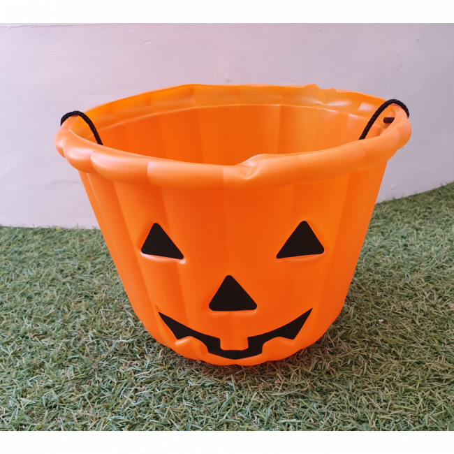 Balde Plastico laranja  Halloween