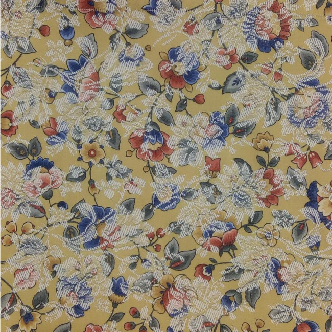 Xale estampado flores (azul sofá) (1,4x1,4mts)