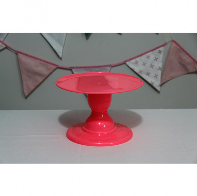 BOLEIRA DE PLASTICO 14CM ALTURA 22CM PRATO COR PINK NEON