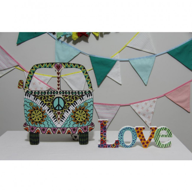 Kombi e love Hippie mdf