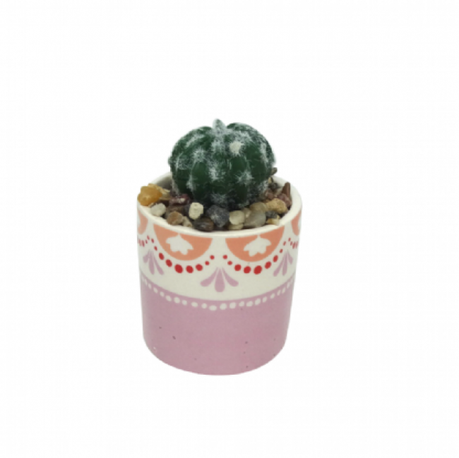 MICRO VASO CACTO ROSA