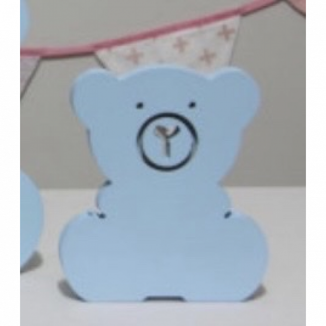 Urso MDF AZUL BEBE pequeno