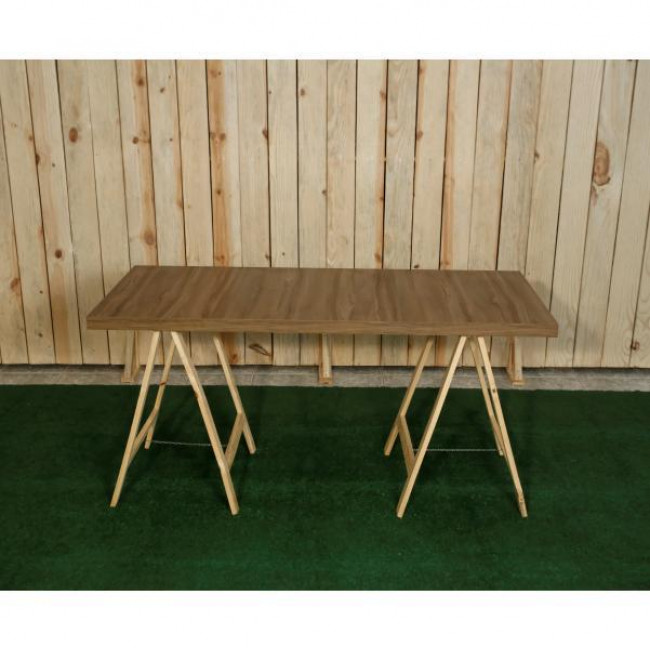 Mesa rustica escura cavalete  1,59 X 70 cm Altura