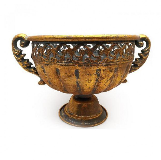 Vaso Dourado Metal G(26Cx20Lx16A)