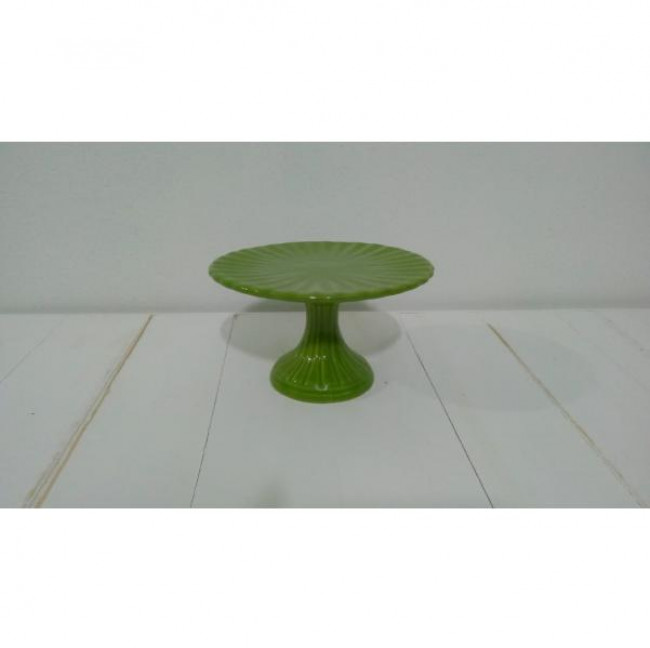 Suporte 11cm altura Cerâmica Verde Greenery P 18cm diâmetro