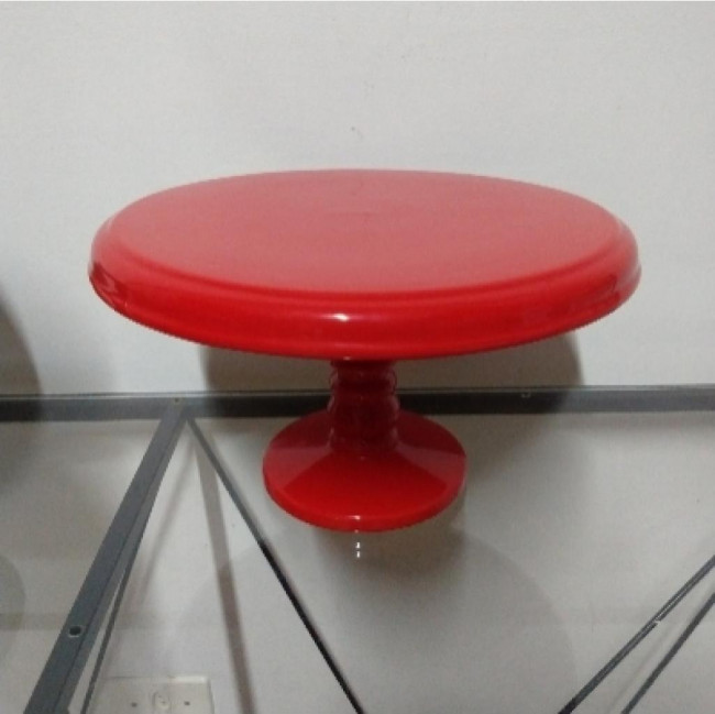 Boleira 19cm altura Cerâmica Vermelho GG 29cm diâmetro