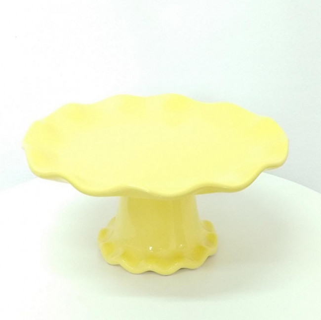 Suporte 11cm altura Cerâmica Amarelo Candy M 17cm diâmetro